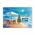Warm Greetings Holiday Card - Gold Lined White Envelope